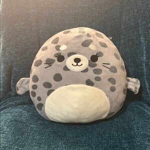Odille Gray and White Stuffed Seal